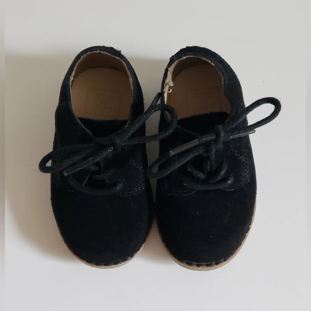 Janie and Jack Black Suede Oxford Shoe Size 4